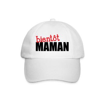 bientôt Maman ! Cadeau de grossesse - Casquette classique - blanc/blanc - Devant