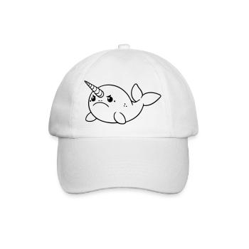 Unicorn Baby Whale Is Angry (Funny Pictures) - Baseball Cap - white/white - Front