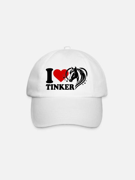 I love Pferd Tinker - Baseballkappe - Weiß/Weiß