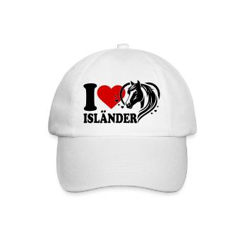 I love Pferd Isländer - Baseballkappe - Weiß/Weiß - Vorne