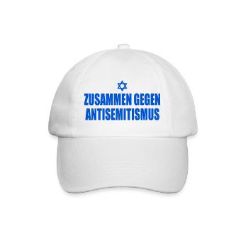 zusammen gegen antisemitismus - Baseballkappe - Weiß/Weiß - Vorne