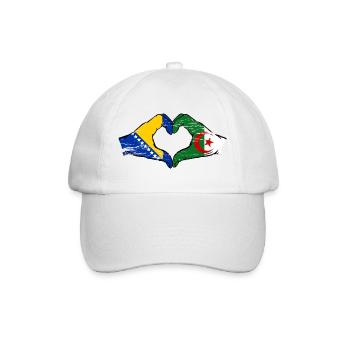 Bosnie Algérie drapeau mains forme de coeur utilisé - Casquette classique - blanc/blanc - Devant