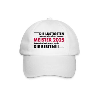 Lustige Meister 2025 - Baseballkappe - Weiß/Weiß - Vorne