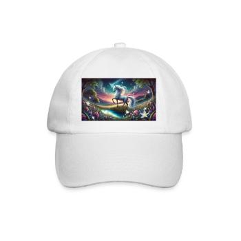 Ein mystisches Einhorn mit Aurora Boreralis - Baseballkappe - Weiß/Weiß - Vorne