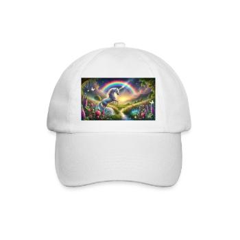 Unicorn and rainbow - Baseball Cap - white/white - Front