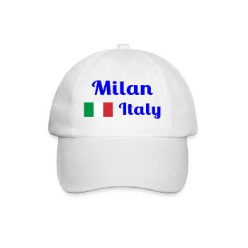 Mailand, Italien - Stilvolle Drucke - Baseballkappe - Weiß/Weiß - Vorne