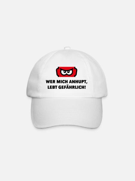 Wer Mich Anhupt, Lebt Gefährlich! (Auto / POS 3C) - Baseballkappe - Weiß/Weiß