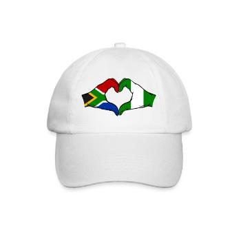 Afrique du Sud Nigeria Drapeau Mains Coeur Forme - Casquette classique - blanc/blanc - Devant