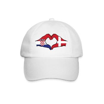Croatie Danemark Drapeau Mains Coeur Forme - Casquette classique - blanc/blanc - Devant