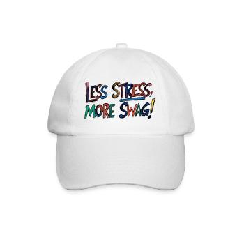 Less Stress, More swag! - Casquette classique - blanc/blanc - Devant