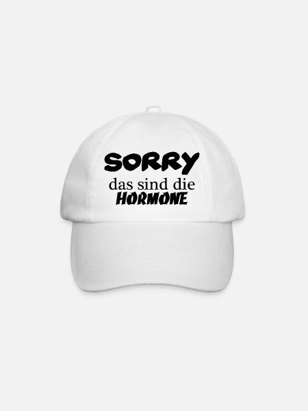 Sorry das sind die Hormone - Baseballkappe - Weiß/Weiß