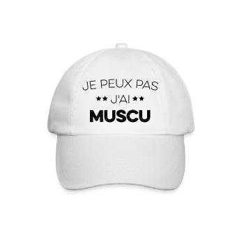 I can't I have MUSCU - Bodybuilding - Baseballkappe - Weiß/Weiß - Vorne