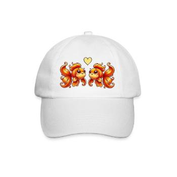 goldfisch love - Baseballkappe - Weiß/Weiß - Vorne