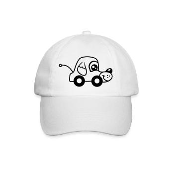 Dog Car Toy Remote Controlled Driving Wheels Cute - Baseball Cap - white/white - Front