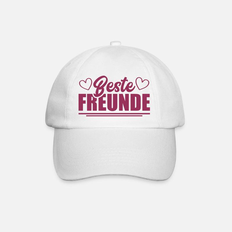 beste freunde - Baseballkappe - Weiß/Weiß