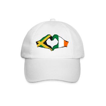 Jamaika Irland Hände Herzform - Baseballkappe - Weiß/Weiß - Vorne