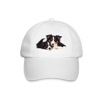 Australische Schäferhunde - Baseballkappe - Weiß/Weiß - Vorne