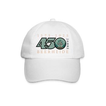 450 Jahre Beerheide - Baseballkappe - Weiß/Weiß - Vorne