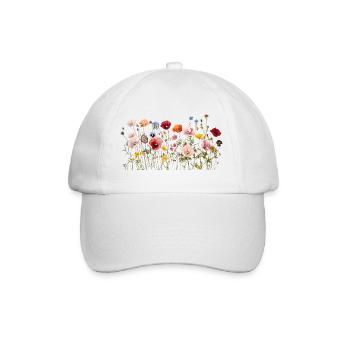 Wildflower Meadow – Natural Watercolor Blooms - Baseball Cap - white/white - Front