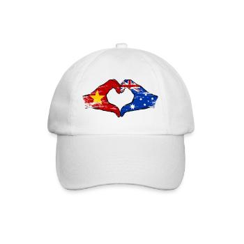 Vietnam Australie Drapeau Mains Coeur Forme Utilisé - Casquette classique - blanc/blanc - Devant