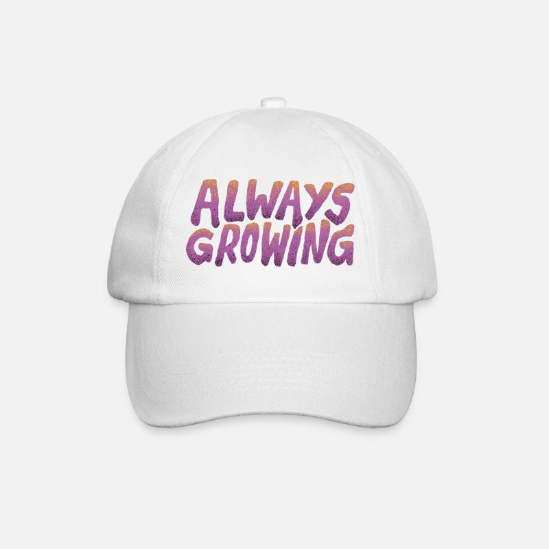 Always Growing – Retro Typography - Baseball Cap - white/white