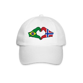 Brésil Norvège Drapeau Mains Coeur Forme - Casquette classique - blanc/blanc - Devant