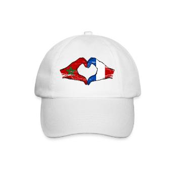 Drapeau du Maroc France Aiguilles Coeur - Casquette classique - blanc/blanc - Devant