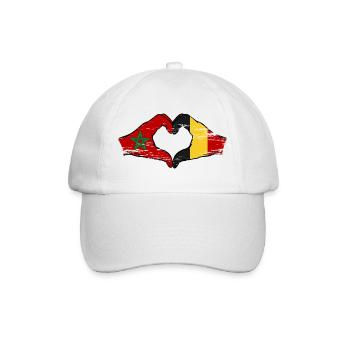 Drapeau du Maroc Belgique mains forme de coeur utilisé - Casquette classique - blanc/blanc - Devant