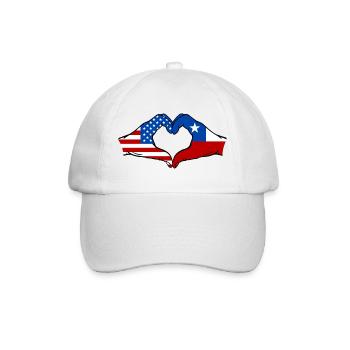 États-Unis Drapeau du Chili main coeur forme - Casquette classique - blanc/blanc - Devant
