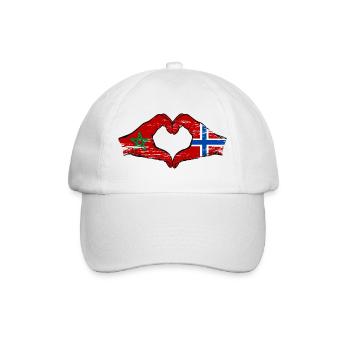 Maroc Norvège drapeau main coeur Utilisé - Casquette classique - blanc/blanc - Devant