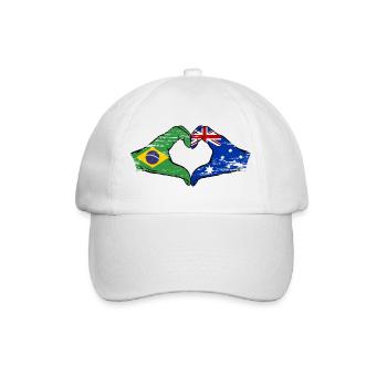Brasilien Australien Hände Herzform used - Baseballkappe - Weiß/Weiß - Vorne