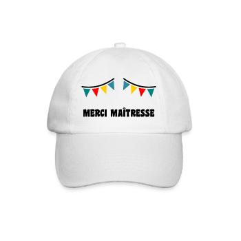 MAÎTRESSE. MAITRE. MERCI. MERCI MAÎTRESSE - Casquette classique - blanc/blanc - Devant