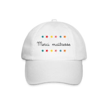 MAÎTRESSE. MAITRE. MERCI. MERCI MAÎTRESSE - Casquette classique - blanc/blanc - Devant
