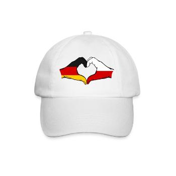 Allemagne Pologne Drapeau Mains Coeur Forme - Casquette classique - blanc/blanc - Devant