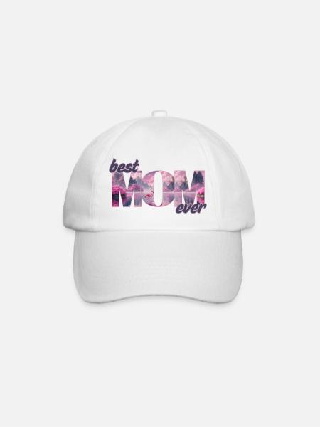 Flamingos in a dream world - best mom ever - Baseball Cap - white/white