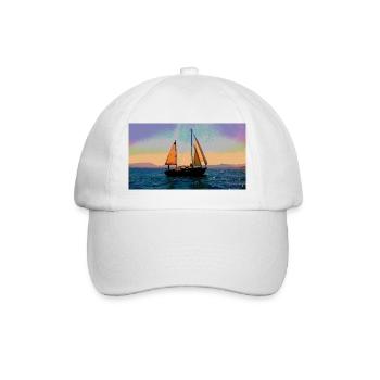 Bateau sur l eau découvre une autre planète - Casquette classique - blanc/blanc - Devant