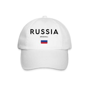 Russian pride, minimalist sleek design - Baseball Cap - white/white - Front
