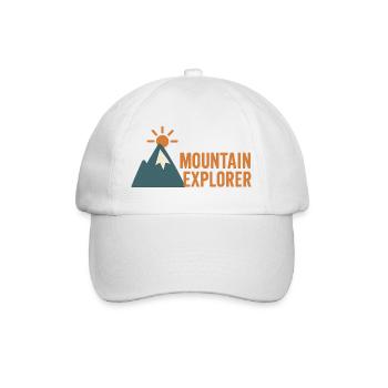 Abenteuerlicher Bergsteiger Motiv - Baseballkappe - Weiß/Weiß - Vorne