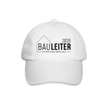 Construction Manager 2026 - now it's time to take a close look - Baseball Cap - white/white - Front