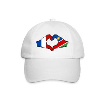 Frankreich Namibia Flagge Herz - Baseballkappe - Weiß/Weiß - Vorne