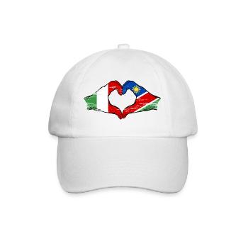 Italy Namibia Flag Hands Heart Shape Used - Baseball Cap - white/white - Front