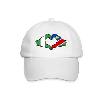 Drapeau du Nigéria et de la Namibie, mains en forme de cœur - Casquette classique - blanc/blanc - Devant
