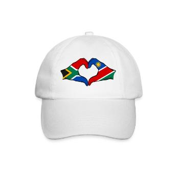 Südafrika Namibia Flagge Herz - Baseballkappe - Weiß/Weiß - Vorne