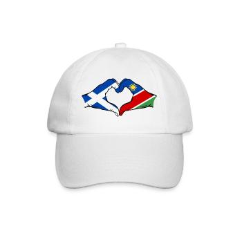 Scotland Namibia flag hands heart shape - Baseball Cap - white/white - Front