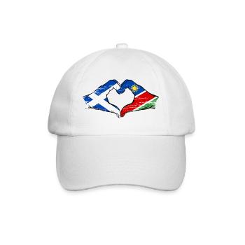 Scotland Namibia Flag Hands Heart Shape used - Baseball Cap - white/white - Front
