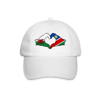 Wales Namibia Flag Hands Heart Shape - Baseball Cap - white/white - Front