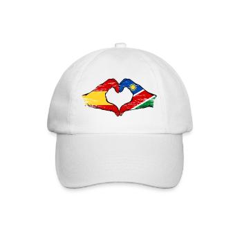 Spanien Namibia Flagge Hände Herzform used - Baseballkappe - Weiß/Weiß - Vorne