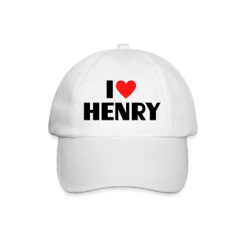 J'aime Henry Red Heart Love Fan Gift - Casquette classique - blanc/blanc - Devant