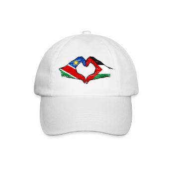 Namibie Palestine Drapeau Mains Coeur Forme Utilisé - Casquette classique - blanc/blanc - Devant