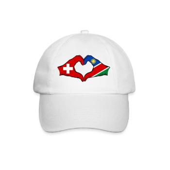 Drapeau Suisse Namibie mains en forme de cœur - Casquette classique - blanc/blanc - Devant